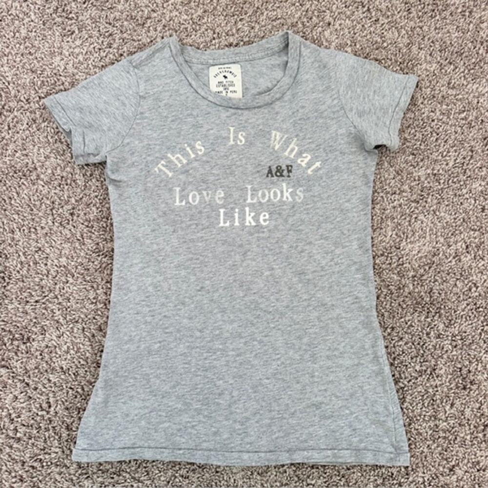 ABERCROMBIE AND FITCH Vintage Baby Tee This Is What Love Looks Like Women's S